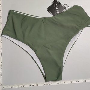 NWT ZAFUL Small High Waist Camo Green bikini bottom